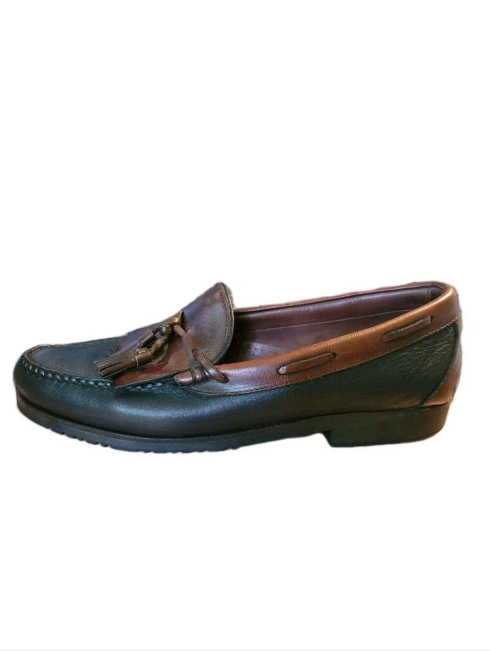 Allen Edmonds Nashua Two-Tone Leather Tassel Loafer 11.5D Old Money Quiet Luxury